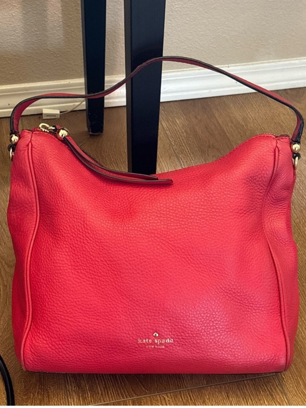KATE SPADE Charles Street Small Haven Red Pebbled Leather Satchel Handbag Purse